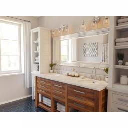 Kenroy Home Lyonesse 66 in. Oversized Chrome Composite Beveled Glass Floor Leaner Mirror with Hooks thumbnail 7
