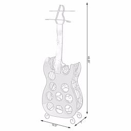 Vintiquewise Vintage Guitar Shaped Wine Holder - 9 Bottle Wood and Metal Freestanding Wine Rack with Glass Storage thumbnail 6