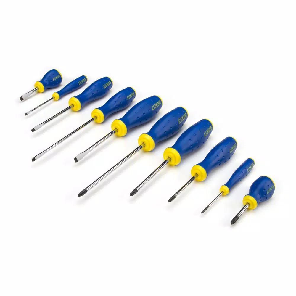 Estwing 10-Piece Phillips and Slotted Screwdriver Set with Magnetic Tips