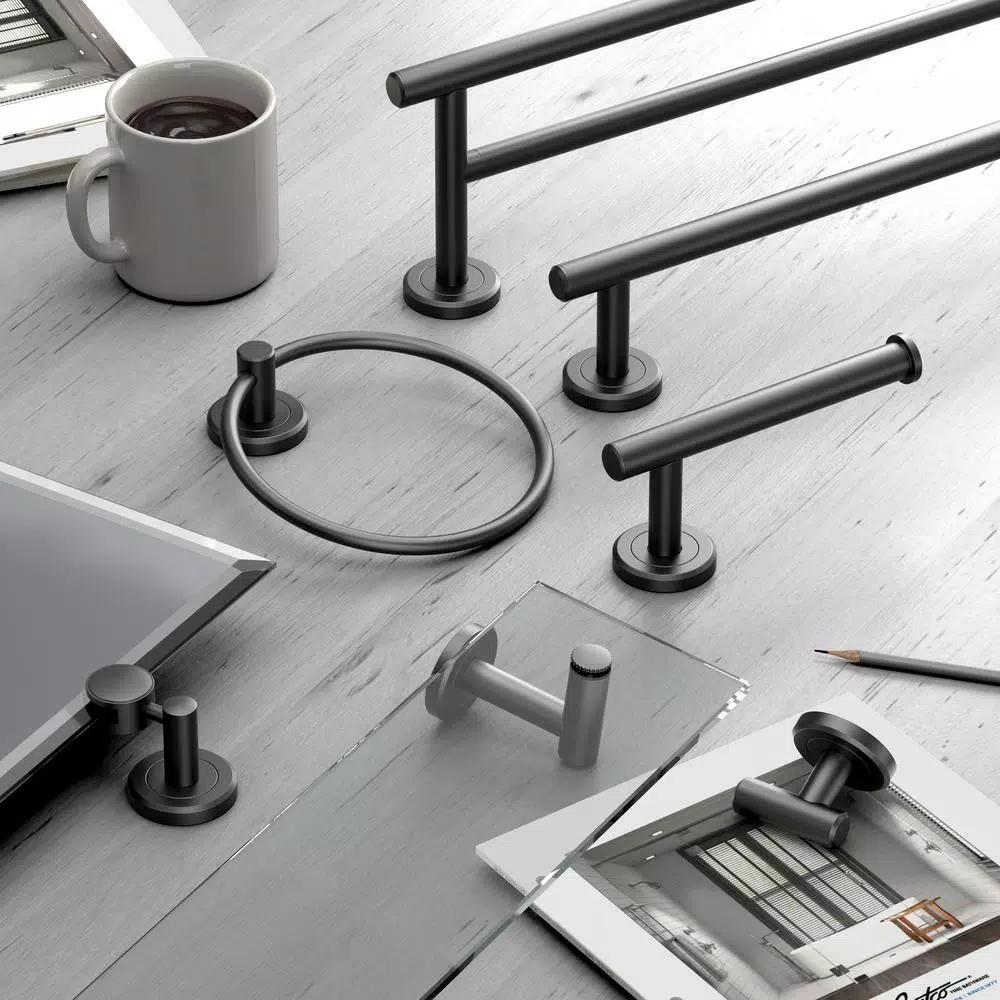 Gatco Latitude II Toilet Paper Holder with Shelf, Matte Black