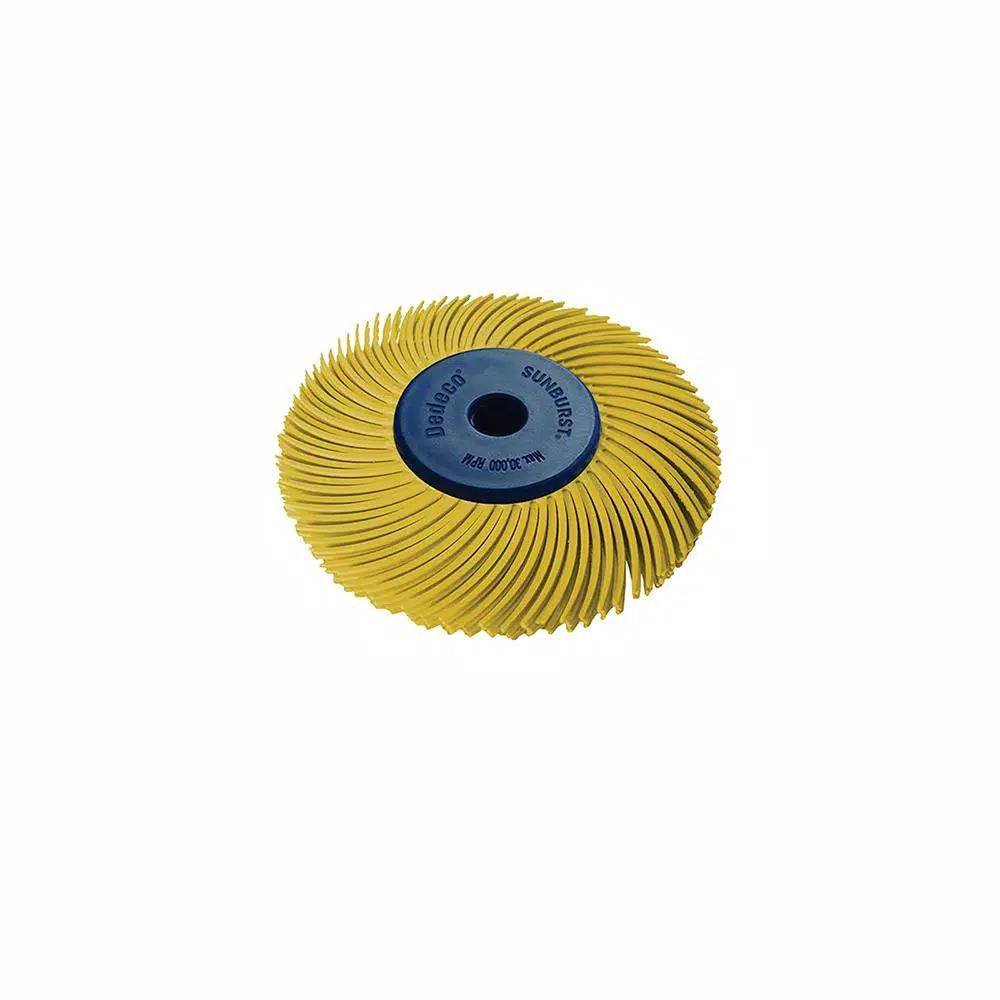 Dedeco Sunburst 2 in. 3-Ply Radial Discs, 80-Grit Coarse Thermoplastic Cleaning and Polishing Tool, 1/4 in. Arbor
