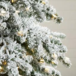 Home Decorators Collection Risch 7.5 ft. White Pine Heavy Flocked Pre-Lit LED Artificial Christmas Tree with 1000 SureBright Warm White Lights thumbnail 5