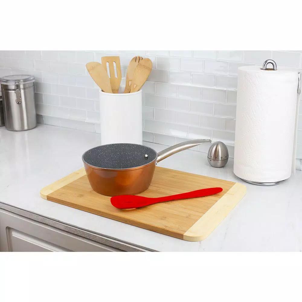 Unbranded Red Silicone Heat-Resistant Slotted Spoon for Non-Stick Cookware
