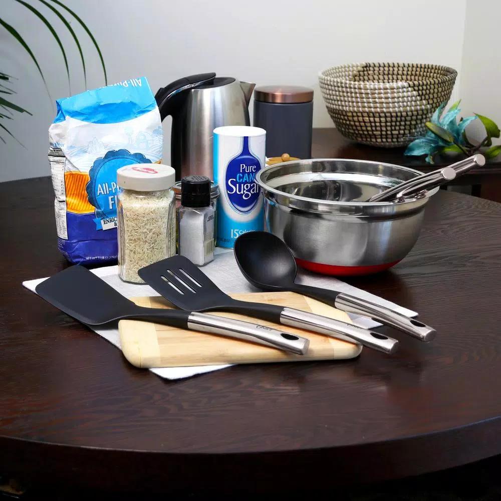 Oster Kitchen Bliss 5-Piece Black Nylon and Stainless Steel Kitchen Utensil Set