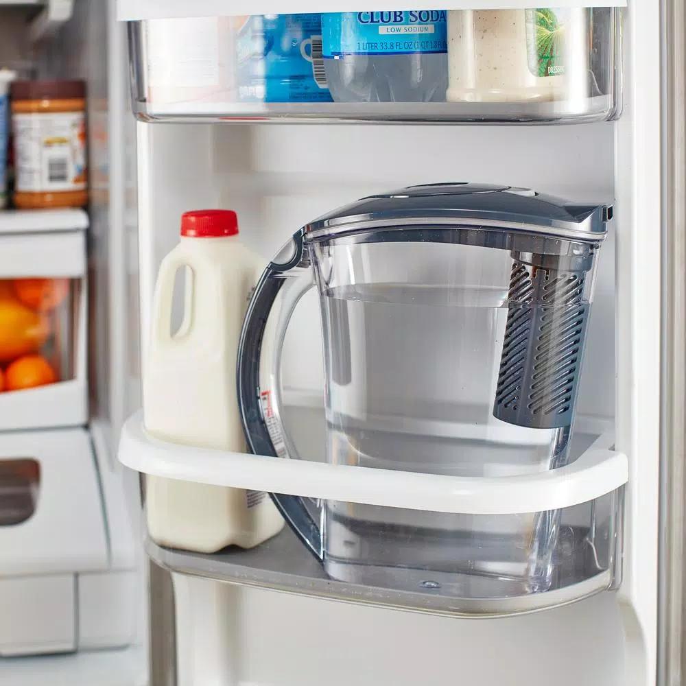 Brita Stream 10-Cup Filter-As-You-Pour Water Filter Pitcher, Carbon Gray, BPA-Free