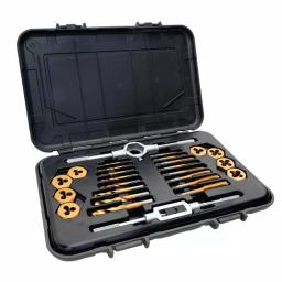 MIBRO 26-Piece Metric Tap, Die and Drill Bit Set with Titanium Coated GCr15 Alloy Steel thumbnail 1