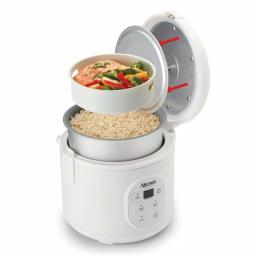 Aroma 8-Cup Digital Rice Cooker and Food Steamer, White with Black Control Panel thumbnail 4
