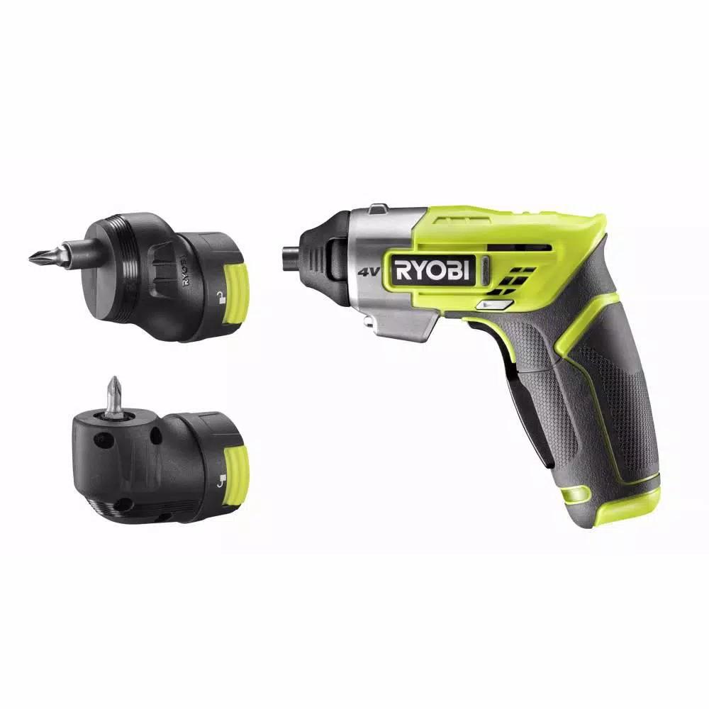 RYOBI 4V Lithium-Ion Cordless Multi-Head Screwdriver Kit with 3 Attachments and 10 Bits