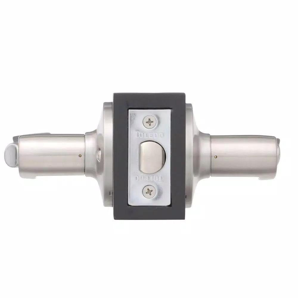Toledo Fine Locks Satin Nickel Privacy Lever Set - Wave Style Interior Door Handle