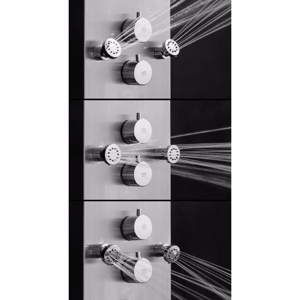 AKDY 65 in. Stainless Steel 8-Jet Shower Panel System with Rainfall Head, Handshower & Tub Spout