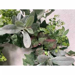 Glitzhome 26 in. Artificial Greenery Wreath with Lambs Ear, Eucalyptus, and Ivy Foliage thumbnail 4