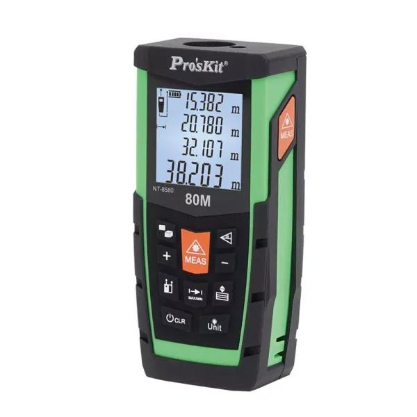 Pro'sKit 80m Laser Distance Measurer - Digital Range Meter with IP54 Dust & Spray Protection