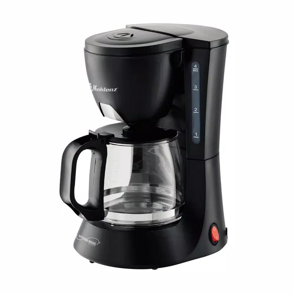 Koblenz Kitchen Magic Collection 4-Cup Drip Coffee Maker, Black