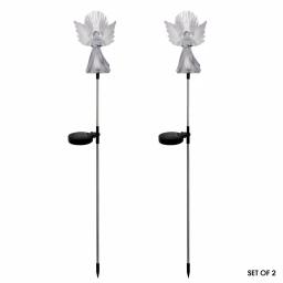 Alpine Corporation Solar Angel Garden Stakes with Fiber Optic Wings, Set of 2 thumbnail 4