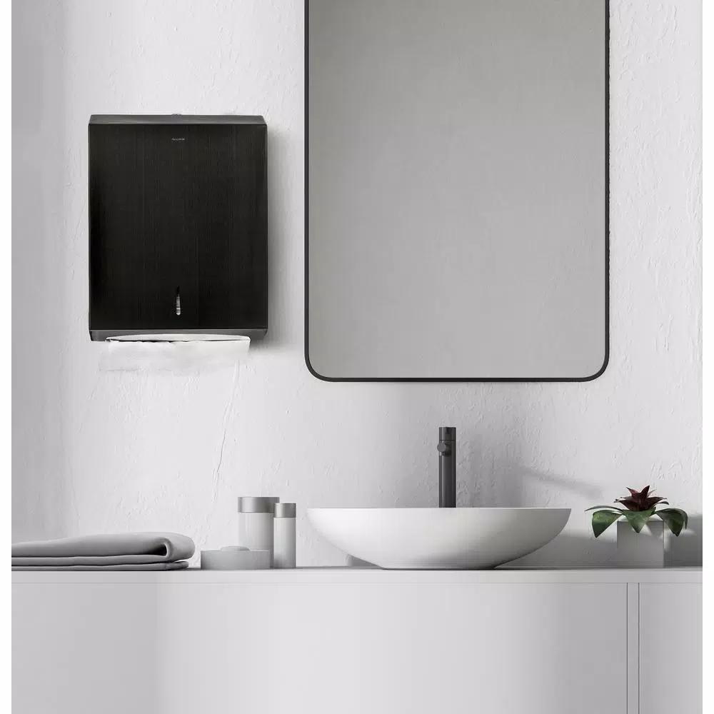 Alpine Industries Stainless Steel C-Fold and Multi-Fold Paper Towel Dispenser, Brushed Nickel
