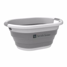 Lavish Home Gray Collapsible Multi-Use Laundry Basket with Comfort Grip Handles thumbnail 1