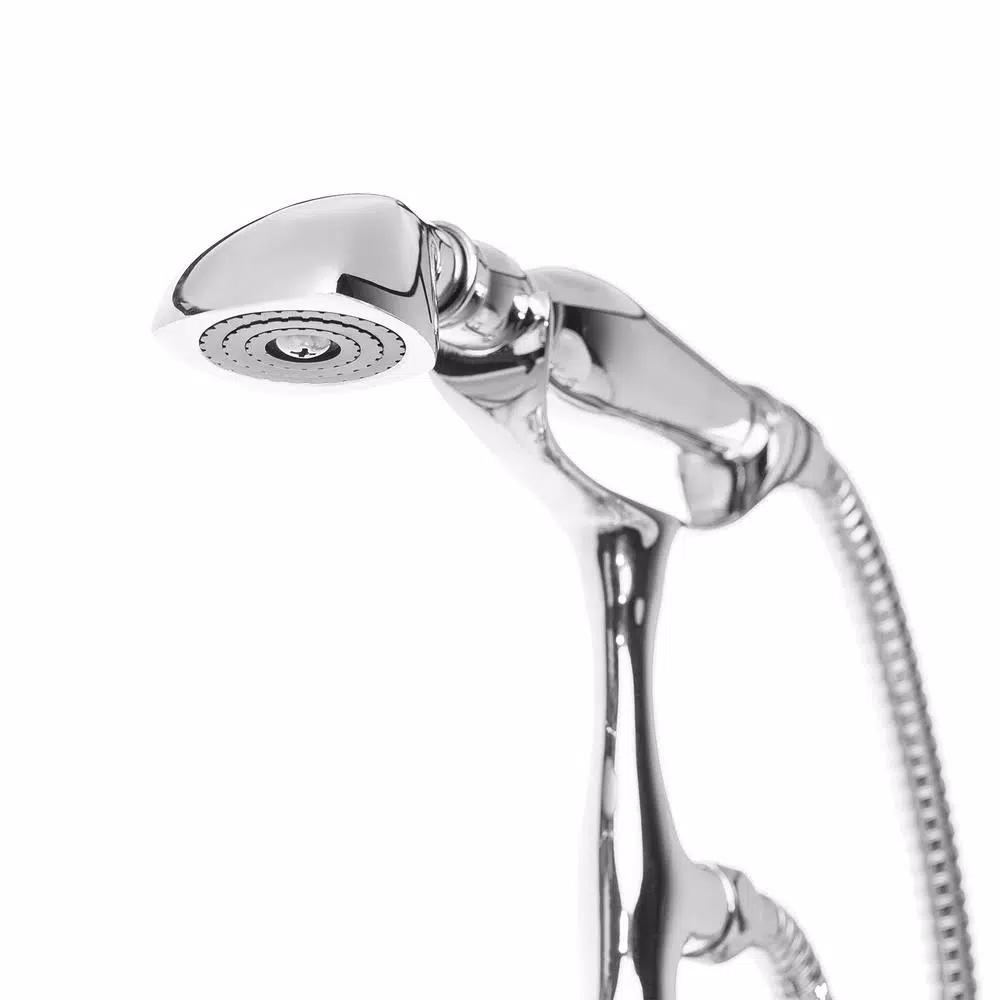 AKDY 3-Handle Freestanding Claw Foot Tub Filler with Telephone Hand Shower, Chrome