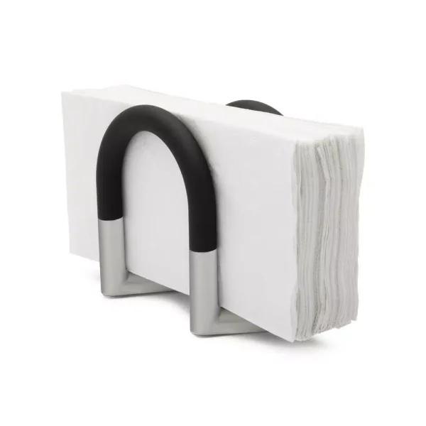 Umbra Squeeze Napkin Holder, Swivel Black and Nickel Metal Design