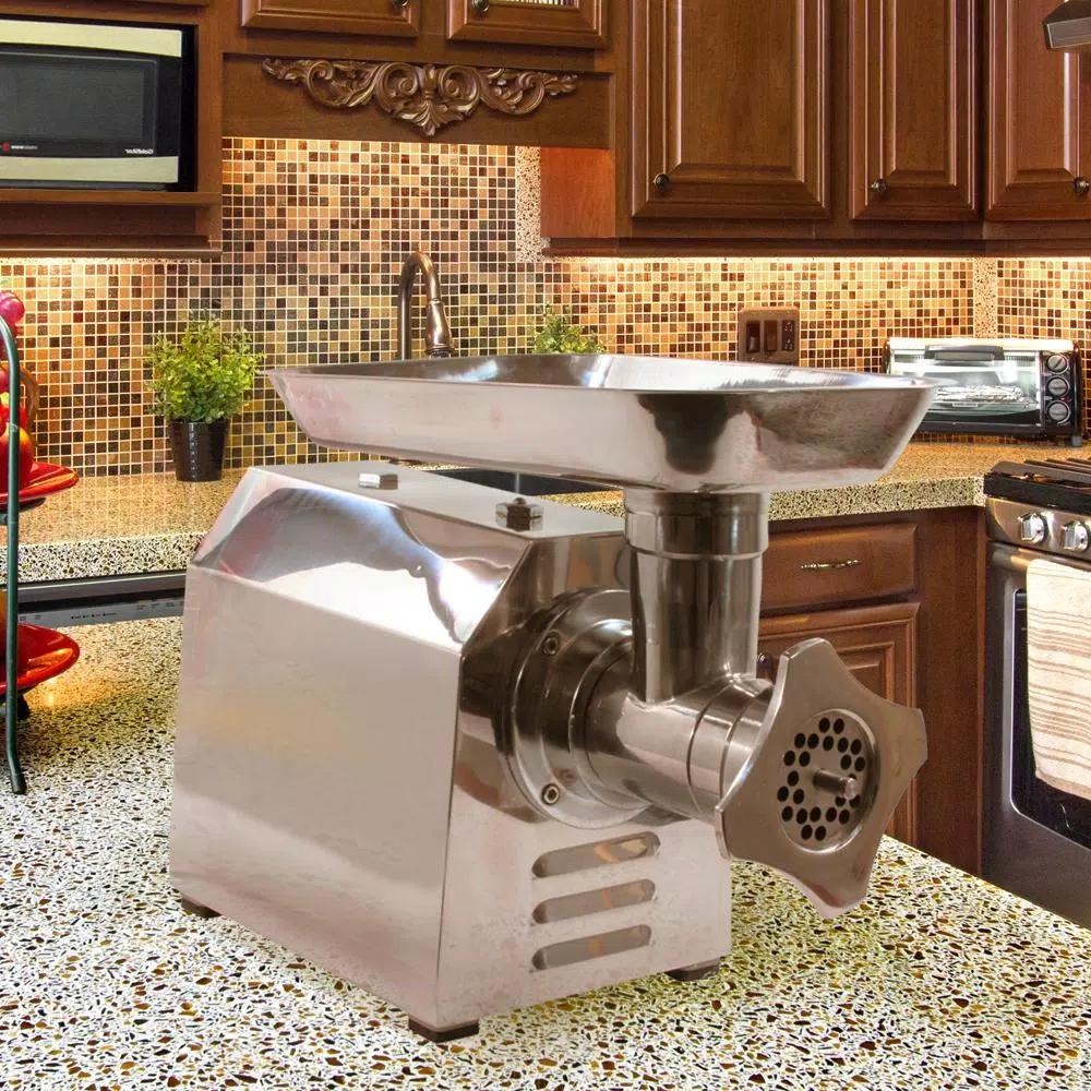 Sportsman Buffalo Tools Commercial Grade 250W Stainless Steel Electric Meat Grinder with Sausage Attachments