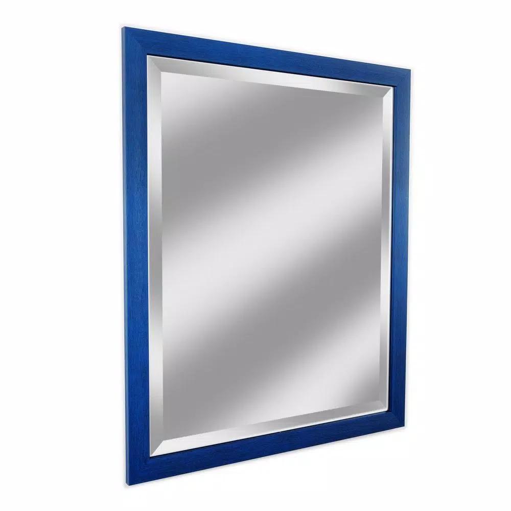 Alpine Art & Mirror Harbour Weathered Blue Beveled Glass Accent Mirror, 33 x 33 in.