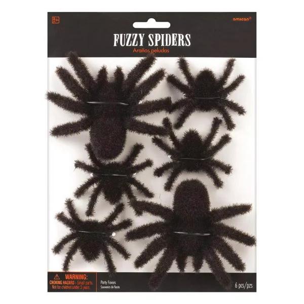 Amscan 3.75 in. Halloween Fuzzy Spiders Multi-Pack, 18 Count