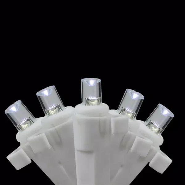 Brite Star 35-Light Battery Operated White LED Icicle String Lights with White Wire