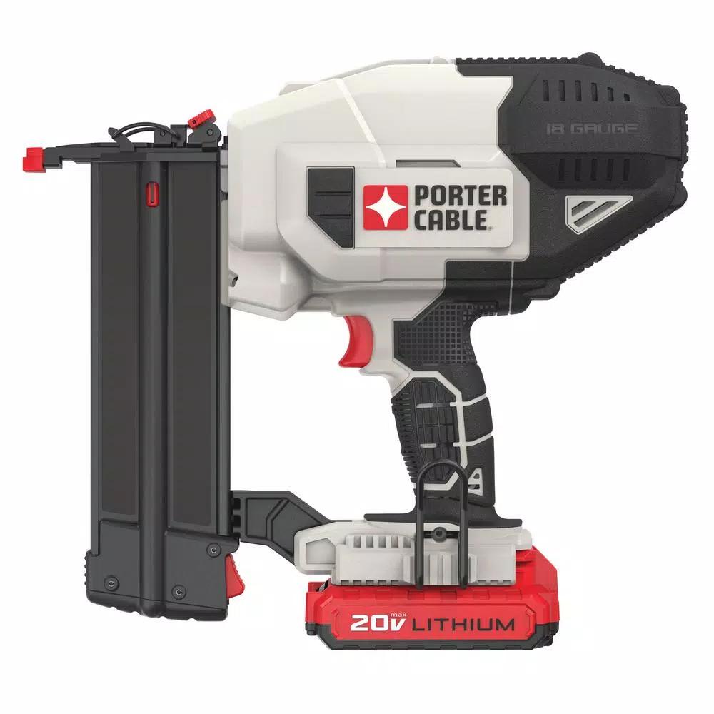 Porter-Cable 20V MAX 18-Gauge Cordless Brad Nailer Kit with 1.5 Ah Battery and Charger