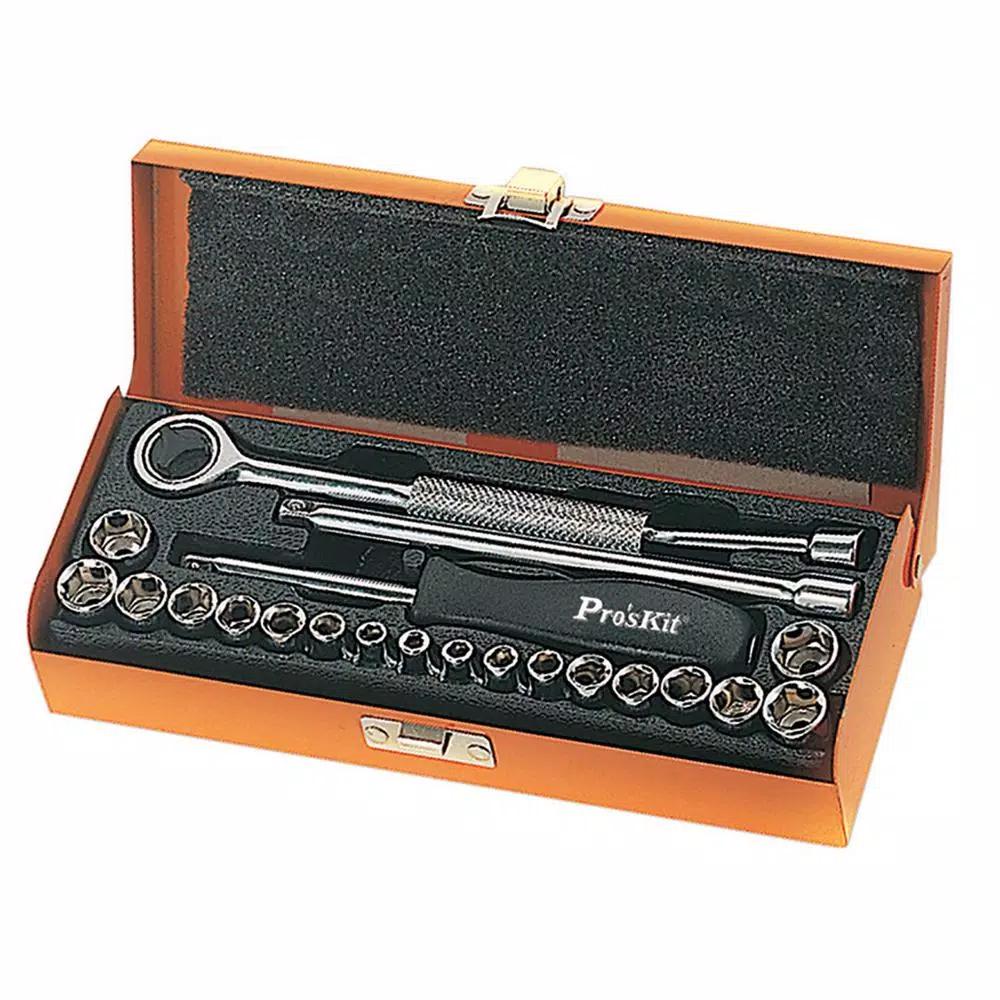 Eclipse Tools 21-Piece Inch and Metric Socket Set with Metal Storage Case