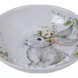 Certified International Sweet Bunny 13 in. Multicolored Earthenware Serving Bowl thumbnail 3