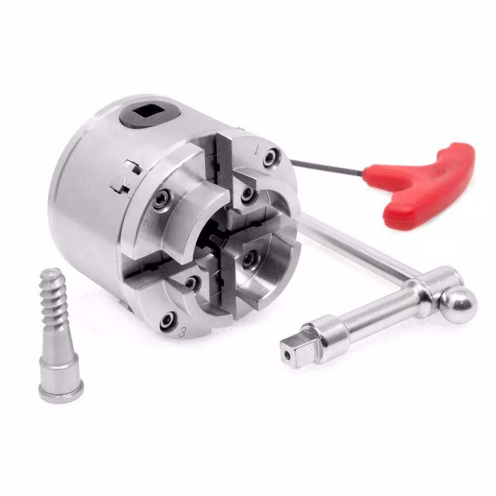 WEN 2.75 in. 4-Jaw Self-Centering Keyed Lathe Chuck Set with 1 in. x 8 TPI Thread