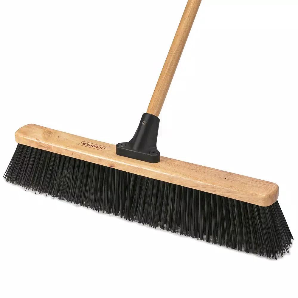 Harper 24 in. Heavy-Duty Outdoor Push Broom with 60 in. Hardwood Handle