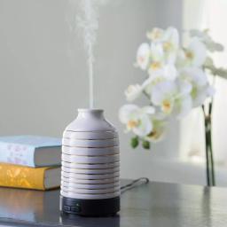 Airome Serenity 9.3 in. Ultrasonic Essential Oil Diffuser - Ivory Ceramic & Gold thumbnail 2