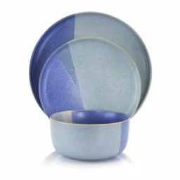 Gibson Elite Convergence 16-Piece Blue Stoneware Dinnerware Set, Service for 4 thumbnail 3