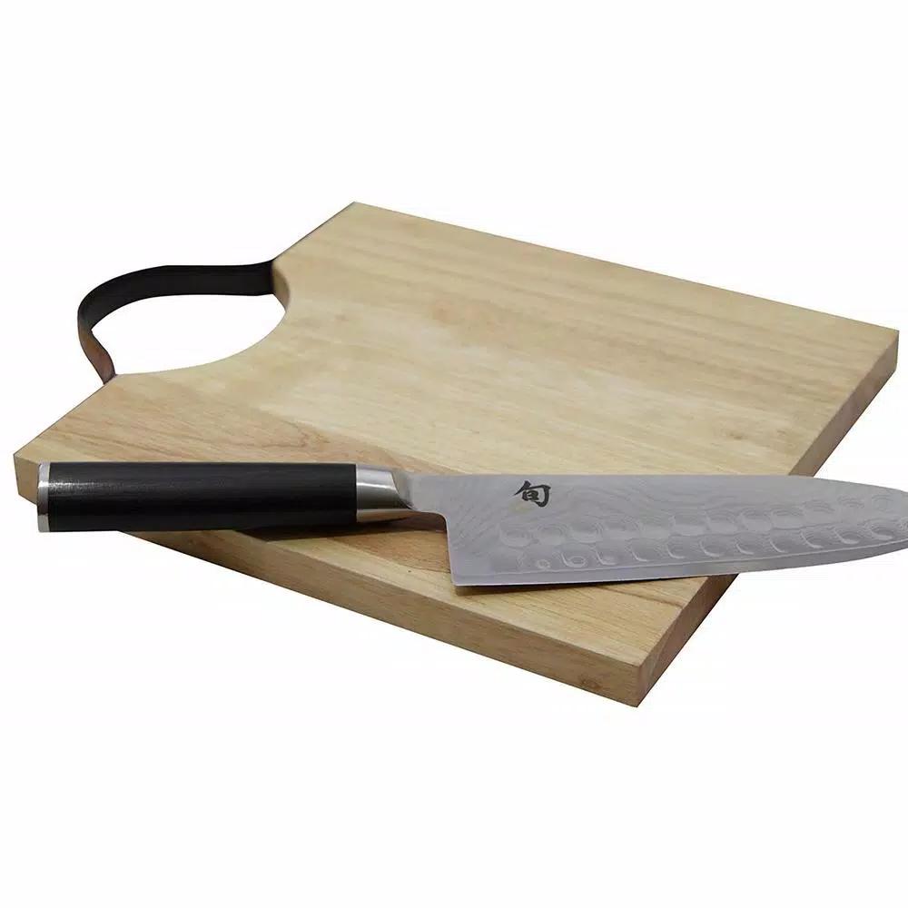 Casa Bellante Superior Trading Co. 10 x 12 in. Acacia Wood Cutting Board with Leather Handle