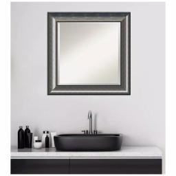 Amanti Art Quicksilver Scoop 25.75 in. x 25.75 in. Square Bathroom Vanity Wall Mirror, Silver thumbnail 7