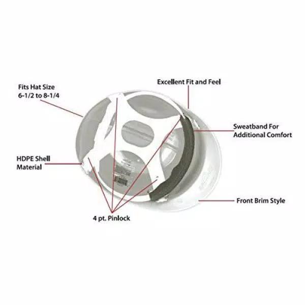 Safe Handler Bison Life Safe Handler Everyday Series White HDPE Bump Cap with 4-Point Pin Lock Suspension