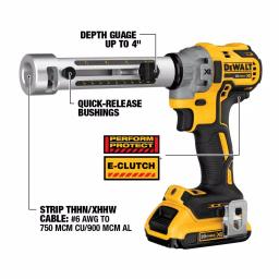 DEWALT 20V MAX XR Brushless Cable Stripper Kit with (2) 5.0 Ah Batteries and Charger thumbnail 9