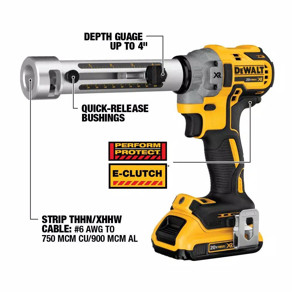 DEWALT 20V MAX XR Brushless Cable Stripper Kit with (2) 5.0 Ah Batteries and Charger