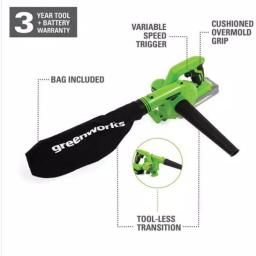 Greenworks 24V Cordless Handheld Blower and Vacuum Kit with 2.0 Ah USB Battery and Charger thumbnail 3