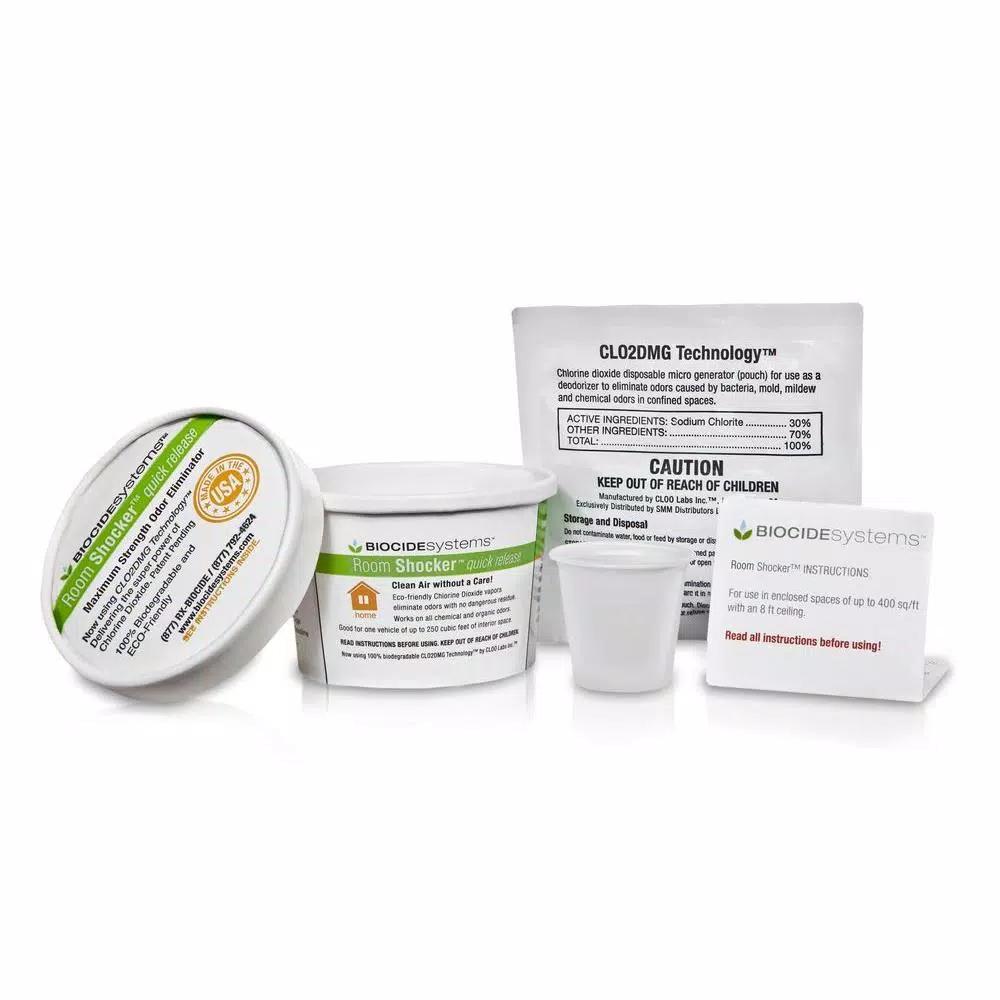 Biocide Systems Room Shocker 11g Chlorine Dioxide (ClO2) Odor Eliminator - Professional Strength
