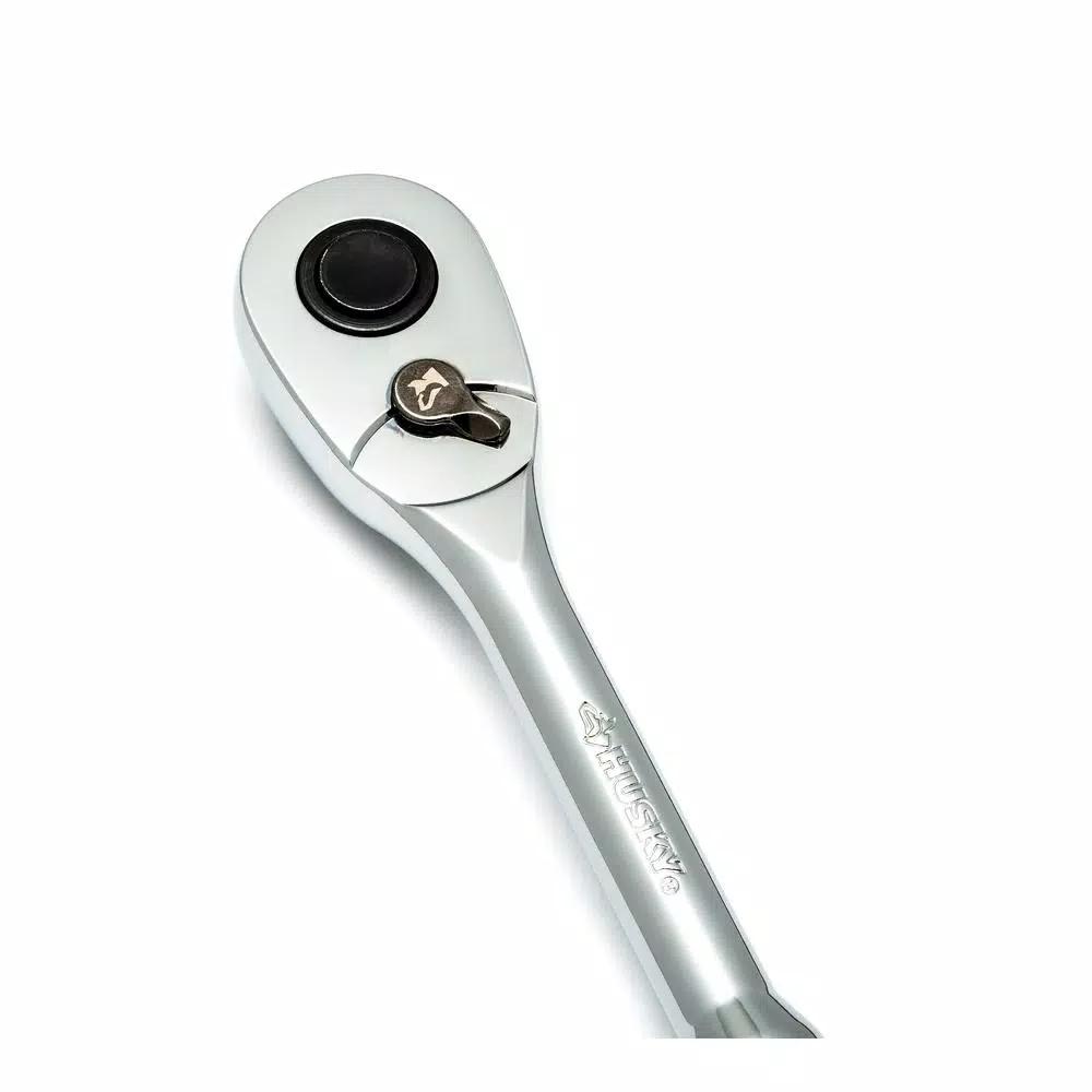 Husky 57-Piece 1/2 in. Drive SAE and Metric Socket and Bit Set with Ratchet and Magnetic Rails