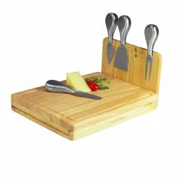 Legacy Asiago Folding Rubberwood Cutting Board and 4-Piece Stainless Steel Cheese Tool Set thumbnail 3