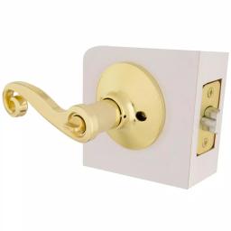 Defiant Scroll Keyed Entry Door Lever, Polished Brass thumbnail 6