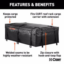 CURT Water Resistant Extended Rooftop Cargo Bag, 59" x 34" x 21" thumbnail 2