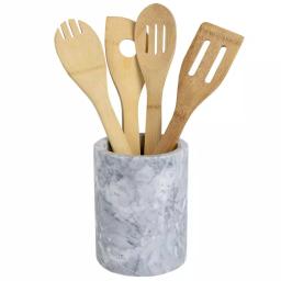 Unbranded White Marble Utensil Holder - Heavy Duty Large Capacity Utensil Crock thumbnail 1