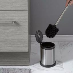 Bath Bliss Stainless Steel Toilet Brush and Holder Set with Self-Closing Lid thumbnail 4