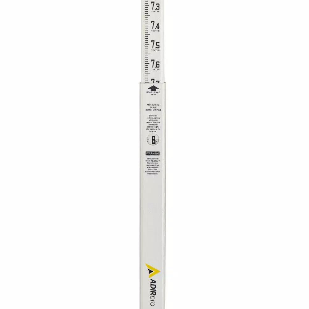AdirPro 8 ft. Fiberglass Telescoping Grade Rod with 10ths Scale