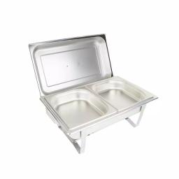Alpha Living 8 Qt. Stainless Steel Chafing Dish Set with 2 Full and 2 Half Pans thumbnail 3