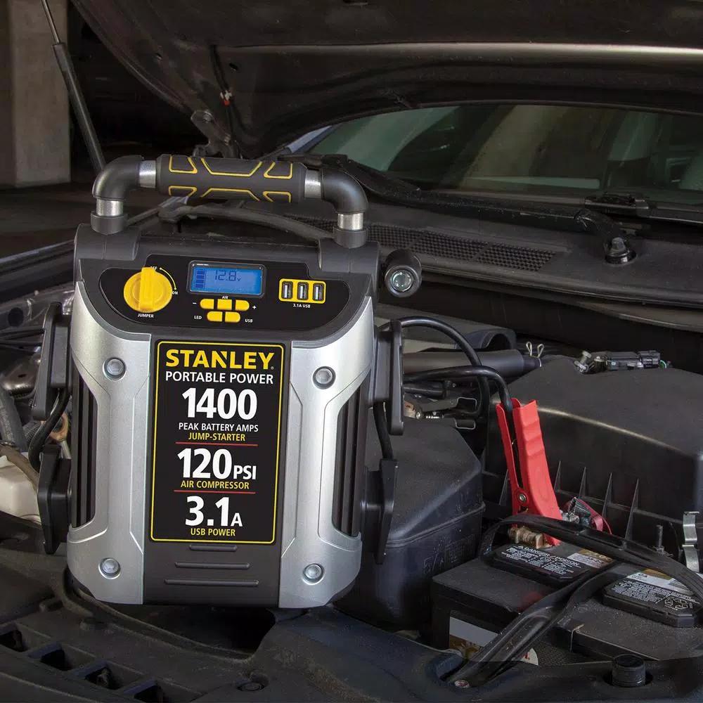 Stanley J7C09D 1400 Peak Amp Jump Starter with 120 PSI Digital Compressor and USB Power Station
