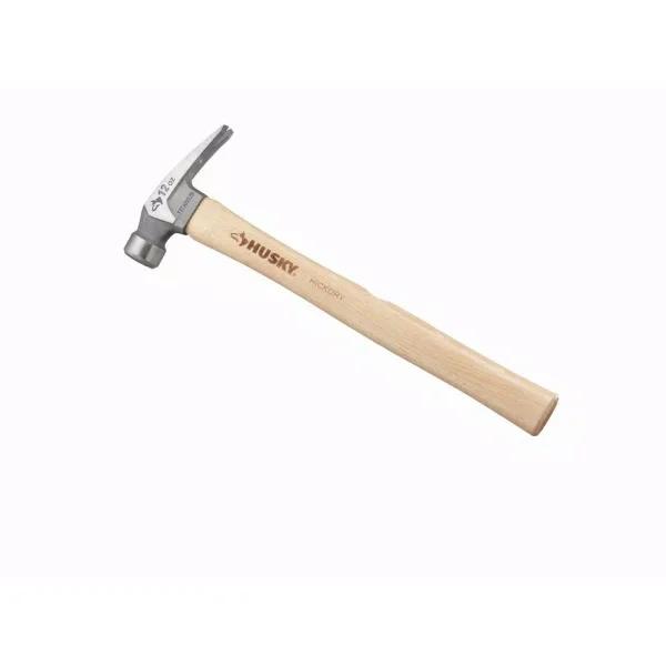 Husky 12 oz. Titanium Framing Hammer with 18 in. Hickory Handle and Magnetic Nail Starter